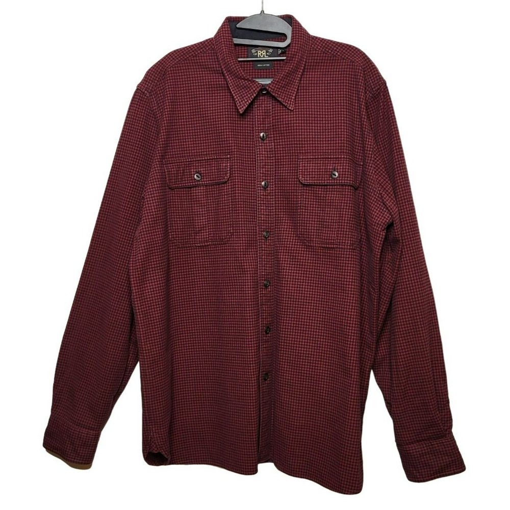RRL RALPH LAUREN Gingham Check Button Down Shirt Long Sleeve